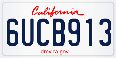 CA license plate 6UCB913