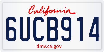 CA license plate 6UCB914