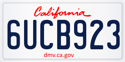 CA license plate 6UCB923