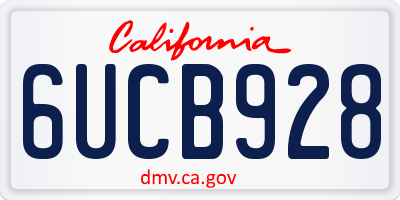 CA license plate 6UCB928