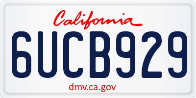 CA license plate 6UCB929