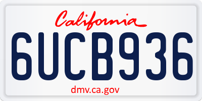 CA license plate 6UCB936