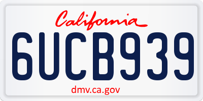 CA license plate 6UCB939