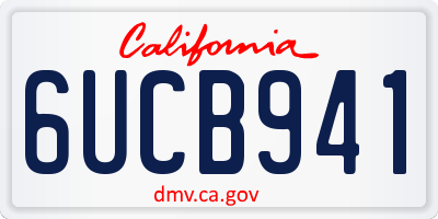 CA license plate 6UCB941