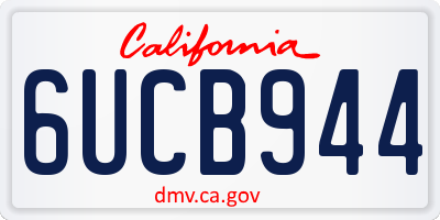 CA license plate 6UCB944
