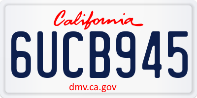 CA license plate 6UCB945