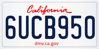 CA license plate 6UCB950