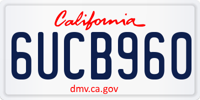 CA license plate 6UCB960