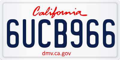CA license plate 6UCB966