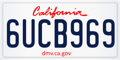 CA license plate 6UCB969