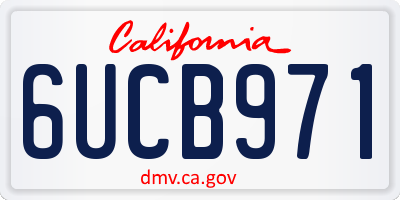 CA license plate 6UCB971