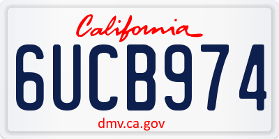 CA license plate 6UCB974