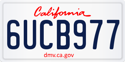 CA license plate 6UCB977