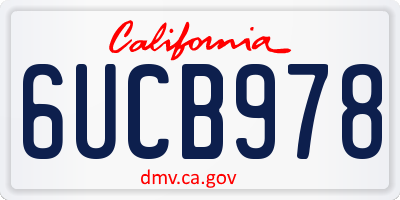 CA license plate 6UCB978