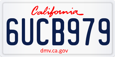 CA license plate 6UCB979