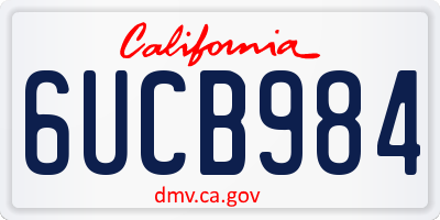 CA license plate 6UCB984
