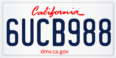 CA license plate 6UCB988