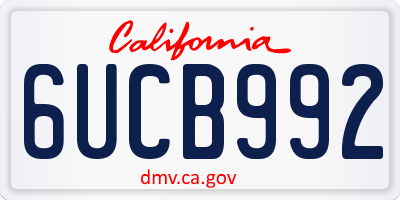 CA license plate 6UCB992