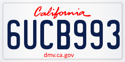CA license plate 6UCB993