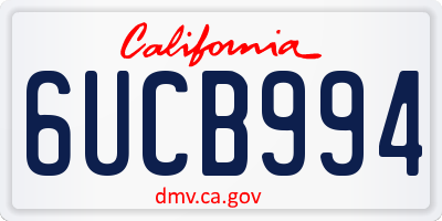 CA license plate 6UCB994