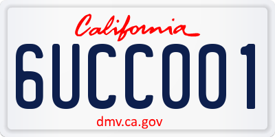 CA license plate 6UCC001