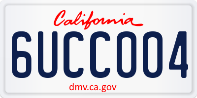 CA license plate 6UCC004