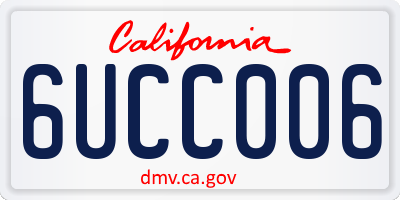 CA license plate 6UCC006