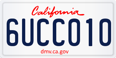 CA license plate 6UCC010