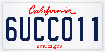 CA license plate 6UCC011