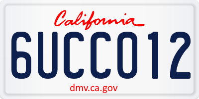 CA license plate 6UCC012