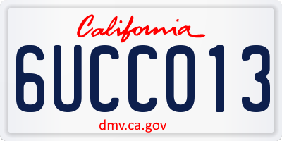CA license plate 6UCC013