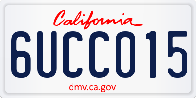 CA license plate 6UCC015