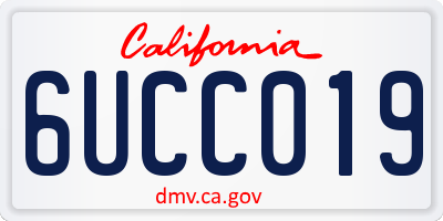 CA license plate 6UCC019