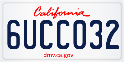 CA license plate 6UCC032