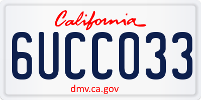CA license plate 6UCC033