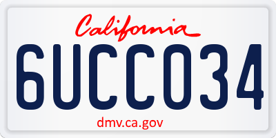 CA license plate 6UCC034