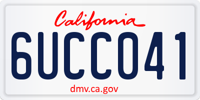 CA license plate 6UCC041