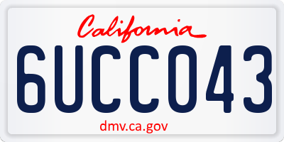 CA license plate 6UCC043