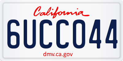 CA license plate 6UCC044