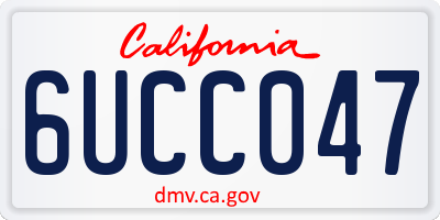 CA license plate 6UCC047