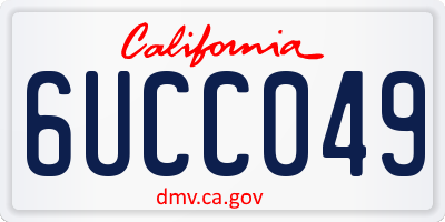 CA license plate 6UCC049