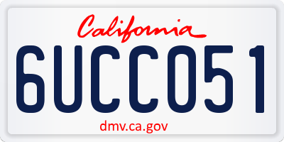 CA license plate 6UCC051