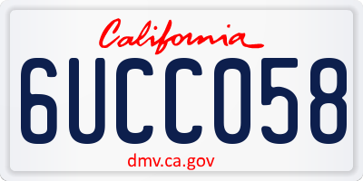 CA license plate 6UCC058