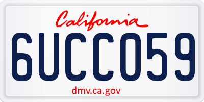 CA license plate 6UCC059