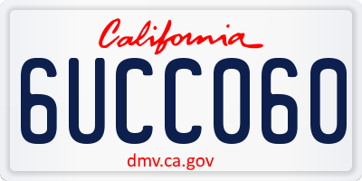 CA license plate 6UCC060