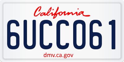 CA license plate 6UCC061