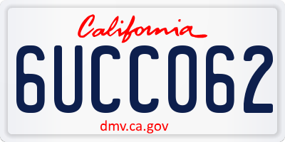 CA license plate 6UCC062