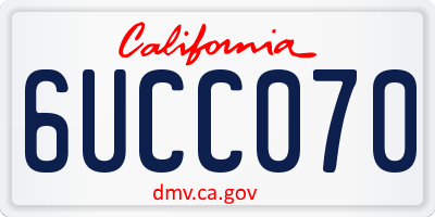 CA license plate 6UCC070