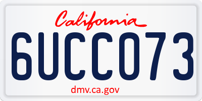 CA license plate 6UCC073