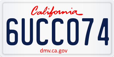 CA license plate 6UCC074